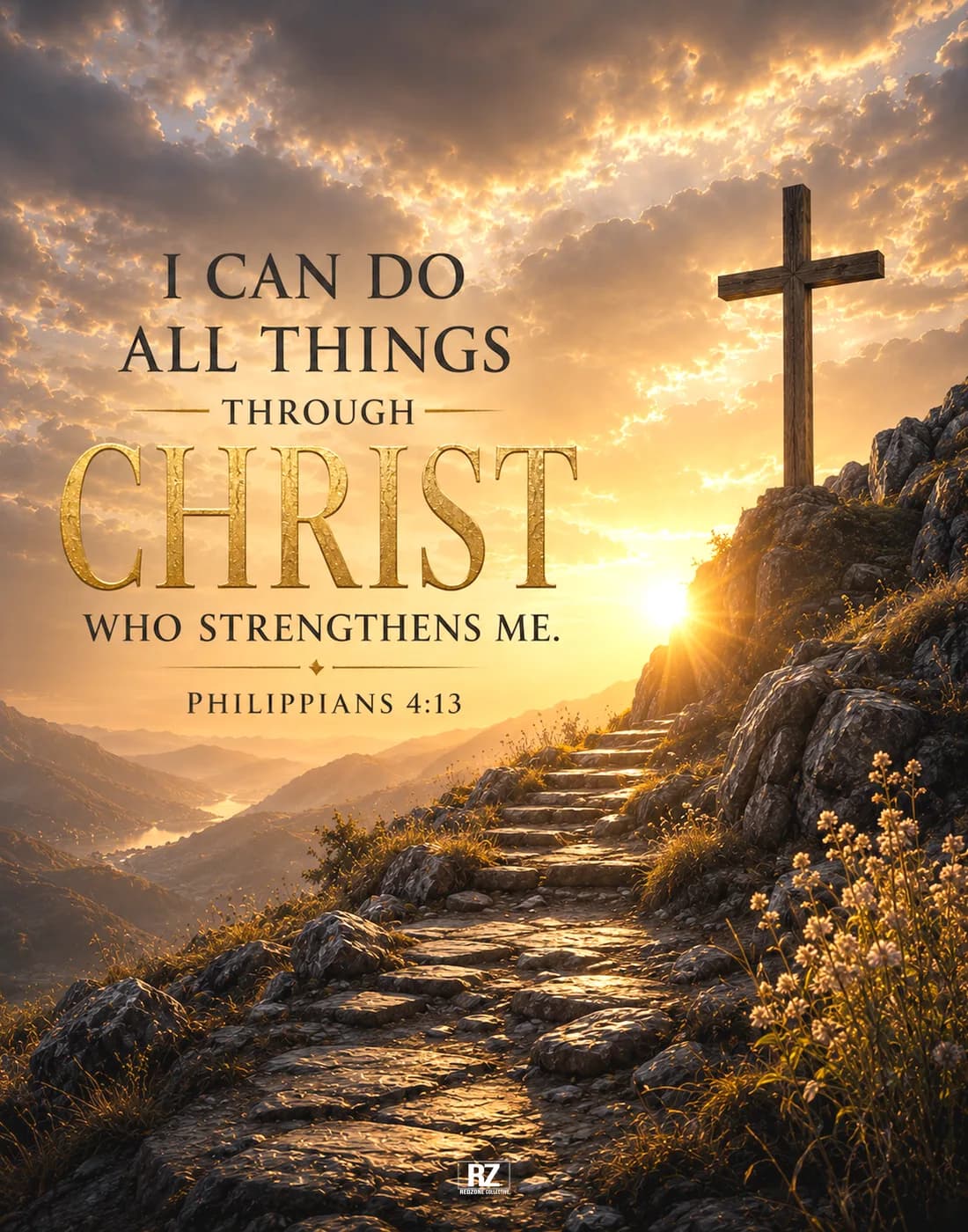 All Things Through Christ — artwork by Red Zone Collective