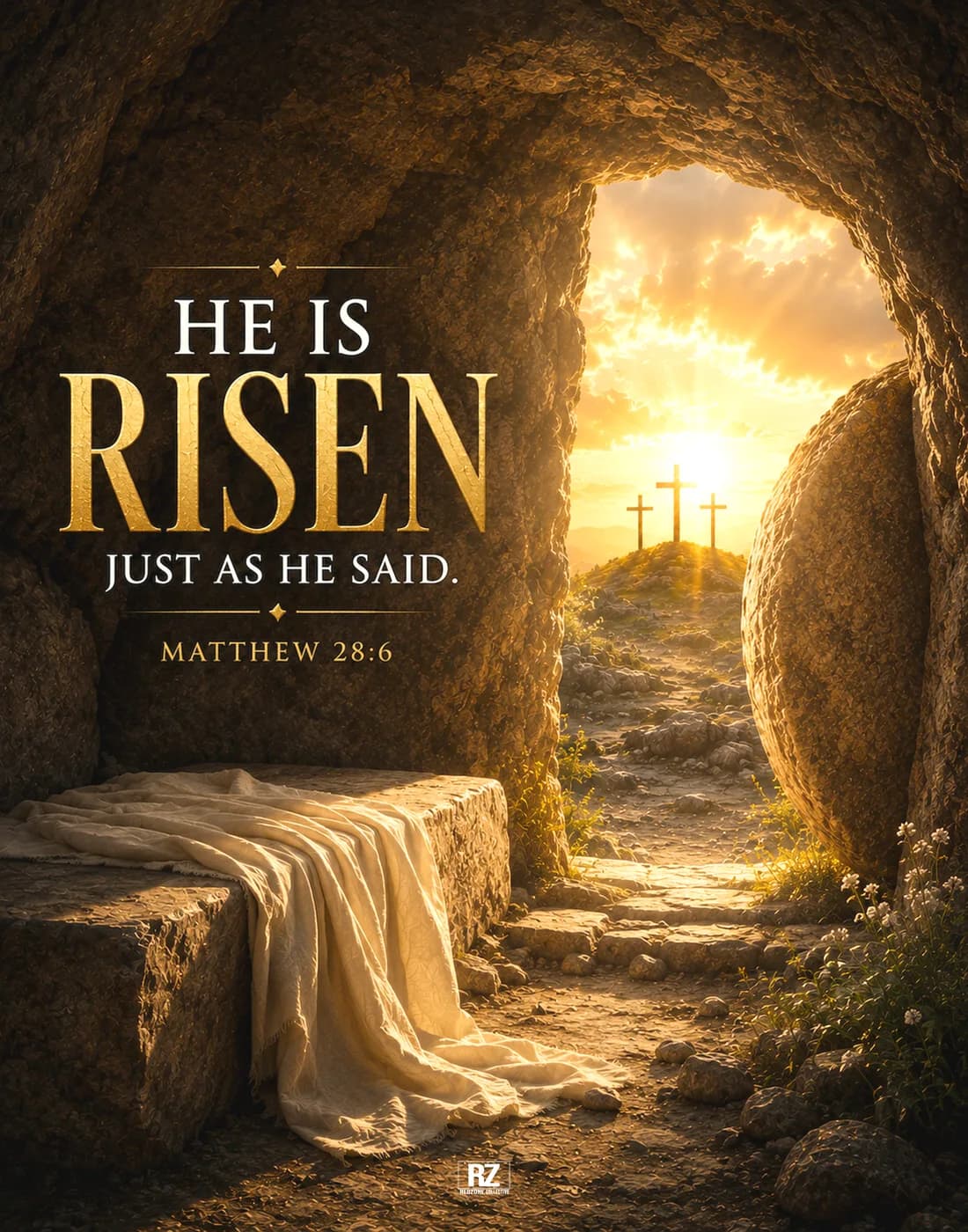 He Is Risen — artwork by Red Zone Collective